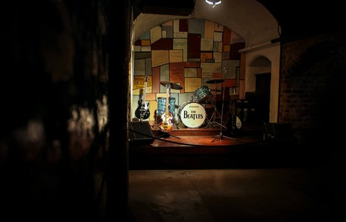 Kit on a Club stage from a Beatles tribute band in Liverpool