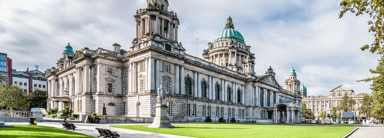 The front of the City Hall building in Belfast