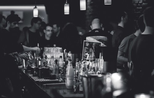 Football Fans in a Liverpool bar watching a match