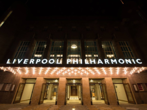 The Liverpool Philharmonic at night in the Georgian Quarter of Liverpool