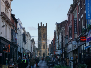 Bustling Bold Street in the Ropewalks Quarter in Liverpool