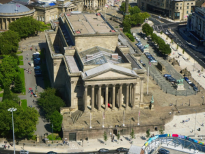 Aerial view of St George's Quarter in Liverpool