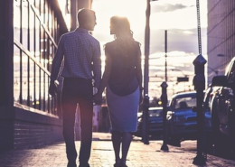 Couple walking on a Date Night